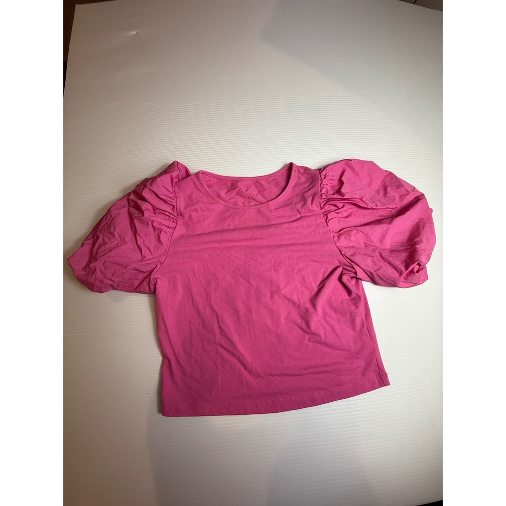 New Day Womens Top Size Small Pink Puff Short Sleeve Crew Neck T-Shirt